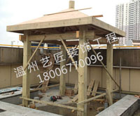四角涼亭施工現(xiàn)場