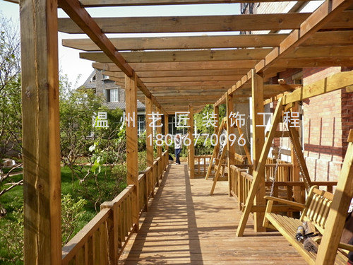 小區(qū)園林廊架施工